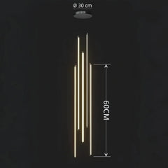 Lampara colgante para escaleras larga LED regulable diseño moderno