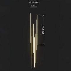 Lampara colgante para escaleras larga LED regulable diseño moderno