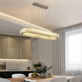 Lámpara colgante ovalada de cristal moderno para comedor