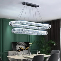 Lámpara colgante ovalada de cristal moderno para comedor