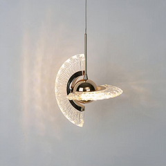 Lámpara Colgante Diseño Moderno Dorado Giratorio para Mesita Noche