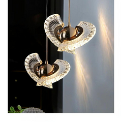 Lámpara Colgante Diseño Moderno Dorado Giratorio para Mesita Noche