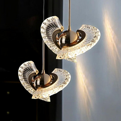 Lámpara colgante diseño moderno dorado giratorio para mesita noche