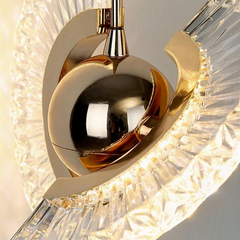 Lámpara Colgante Diseño Moderno Dorado Giratorio para Mesita Noche