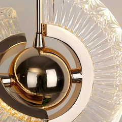 Lámpara colgante diseño moderno dorado giratorio para mesita noche