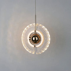 Lámpara Colgante Diseño Moderno Dorado Giratorio para Mesita Noche