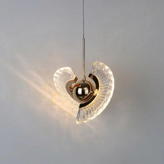 Lámpara Colgante Diseño Moderno Dorado Giratorio para Mesita Noche