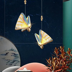 Lámpara Colgante Mariposa LED Moderna Multicolor para Mesita de Noche