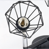 Lámpara de techo 4 luces industrial negra con pantalla jaula ajustable para salón