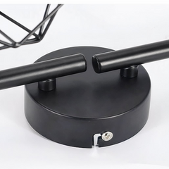 Lámpara de techo 4 luces industrial negra con pantalla jaula ajustable para salón