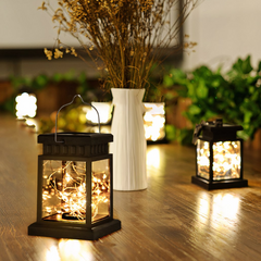 Lámpara solar de exterior portátil impermeable negra para jardín