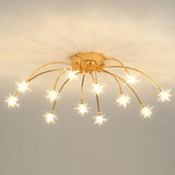 Lámpara de techo Sputnik moderna de metal con LED para salón