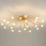 Lámpara de techo Sputnik moderna de metal con LED para salón