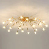 Lámpara de techo Sputnik moderna de metal con LED para salón