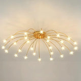 Lámpara de techo Sputnik moderna de metal con LED para salón