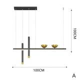 Líneas esfera comedor negro luz colgante