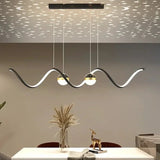 Luces colgantes cocina de diseño sencillo forma ondulada