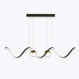 Luces colgantes cocina de diseño sencillo forma ondulada