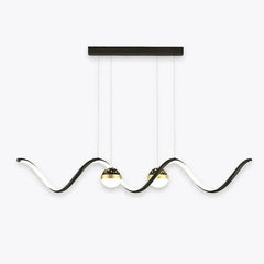 Luces colgantes cocina de diseño sencillo forma ondulada
