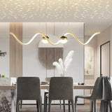 Luces colgantes cocina de diseño sencillo forma ondulada