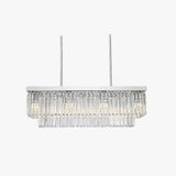 Lámpara araña de cristal diseño elegante rectangular de lujo para comedor