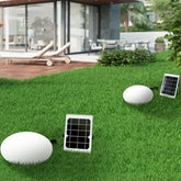 Lampara de jardin led luz solar colorida en forma ovalada