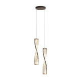 Lámparas de techo cristales colgantes diseño espiral LED dormitorio