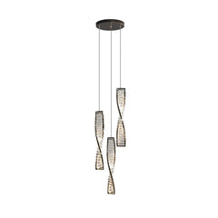 Lámparas de techo cristales colgantes diseño espiral LED dormitorio
