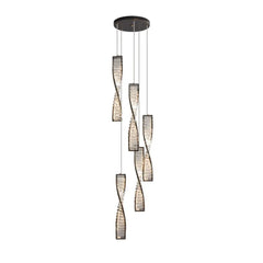 Lámparas de techo cristales colgantes diseño espiral LED dormitorio