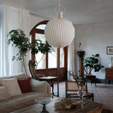 Lámpara colgante blanco diseño creativo esférico de papel para salón