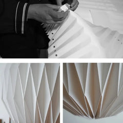 Lámpara colgante blanco diseño creativo esférico de papel para salón