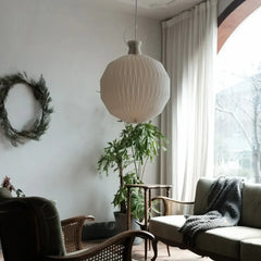 Lámpara colgante blanco diseño creativo esférico de papel para salón