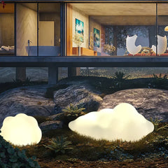 Farolas exteriores de jardin pie LED forma nube
