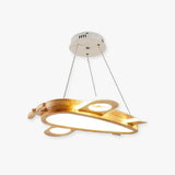 Lampara de techo colgante madera diseño avión para habitación infantil
