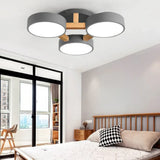 Lámpara de Techo de Madera Multicabezal Nórdica con LED para Salón