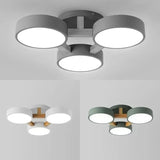 Lámpara de Techo de Madera Multicabezal Nórdica con LED para Salón