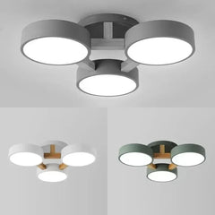 Lámpara de Techo de Madera Multicabezal Nórdica con LED para Salón