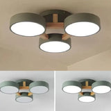 Lámpara de Techo de Madera Multicabezal Nórdica con LED para Salón