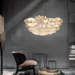 Lámpara de diseño colgante LED en metal con forma floral para salón