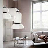 Lamparas blancas colgantes diseño de linterna de tela