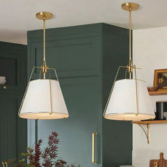 Lámpara colgante de tela para salón de estilo moderno