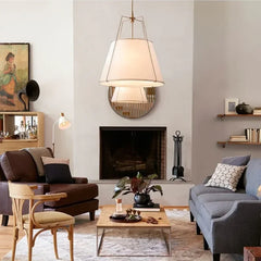 Lámpara colgante de tela para salón de estilo moderno