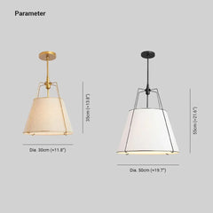 Lámpara colgante de tela para salón de estilo moderno