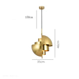Lamparas suspendidas comedor estilo moderno de hierro dorado