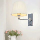 Apliques de luz pared modernos diseño en cono de tela blanca