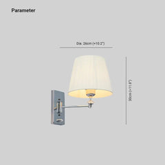 Apliques de luz pared modernos diseño en cono de tela blanca