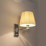 Apliques de luz pared modernos diseño en cono de tela blanca