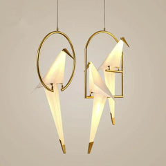 Lampara colgante metal blanco diseño moderno para habitación