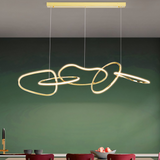 Lámpara Colgante de Diseño LED Moderna Dorada con Aros para Comedor