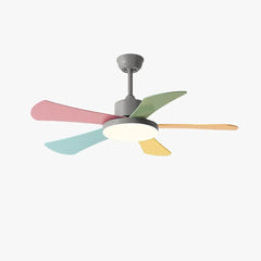 Ventilador de techo con mando y luz para moderna habitación infantil